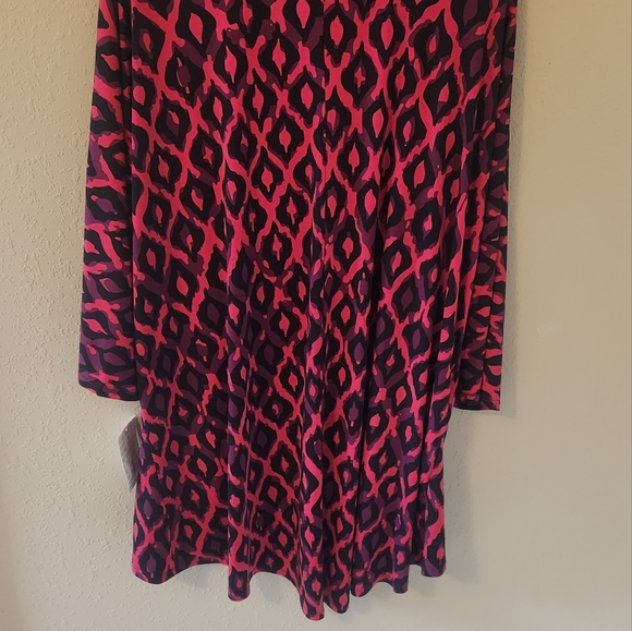 LulaRoe purple, red, & black cardigan/duster. - Picture 4 of 4